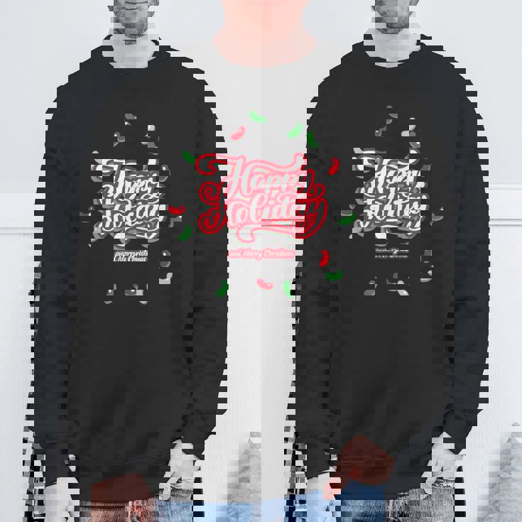 Happy Holiday And Merry Christmas Quote Festive Greetings スウェットシャツ 高齢者への贈り物