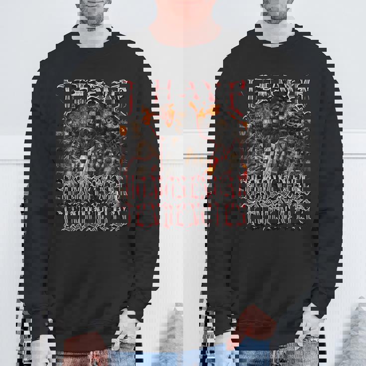 I Have Homosexual Tendencies 面白い ハード スケルトン ブーツレッグ スウェットシャツ 高齢者への贈り物