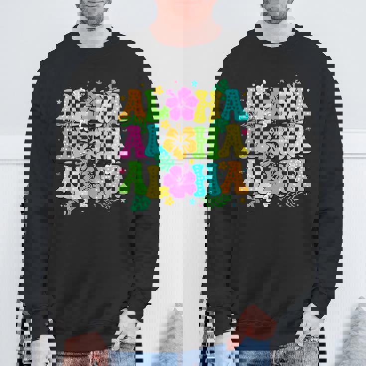 Hawaiian Aloha Tropical Luau Costume Party Hawaii Island Sweatshirt Gifts for Old Men