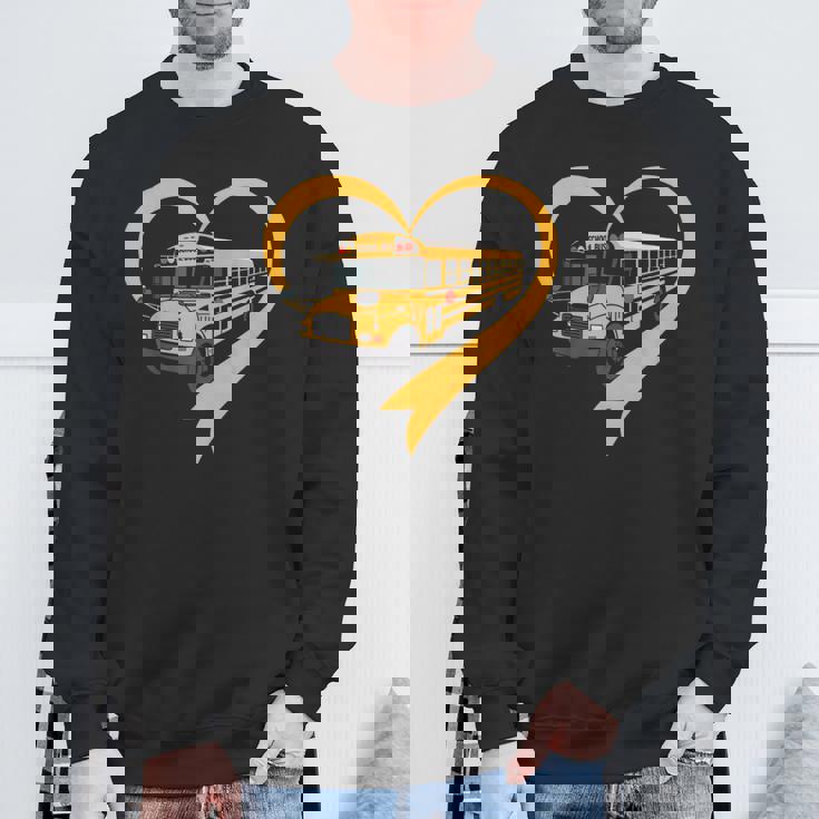 Heart School Bus Driver Sweatshirt Gifts for Old Men