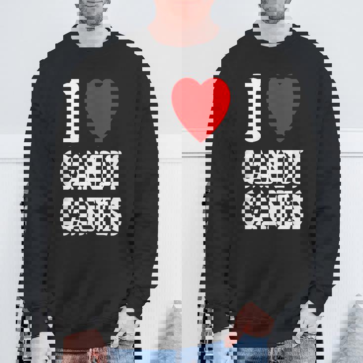 I Heart 愛 キャンディケーン 冬 ペパーミント クリスマス スウェットシャツ 高齢者への贈り物