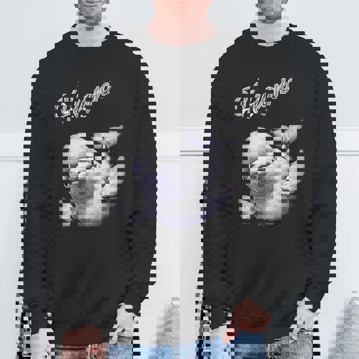 Hug Me ベルーガ アートデザイン 可愛い おしゃれ 動物 シロイルカ シロクジラ スウェットシャツ 高齢者への贈り物