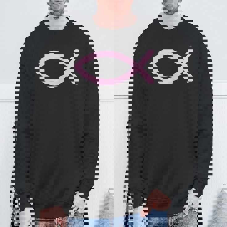 Ichty Fishymboltシャツ-クリスチャンtシャツ-イエス スウェットシャツ 高齢者への贈り物