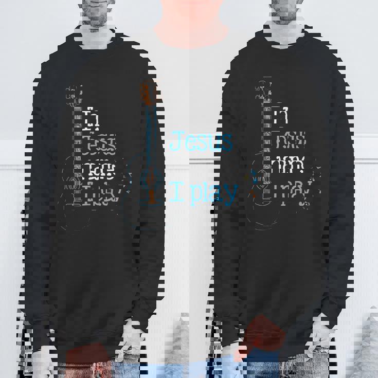 In Jesus ネームi Play ギター クリスチャン ヴィンテージギタープレーヤー スウェットシャツ 高齢者への贈り物