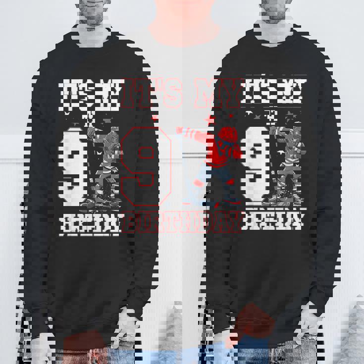 It's My 9Th Birthday 男の子 アイスホッケー ダビング 9歳 スウェットシャツ 高齢者への贈り物