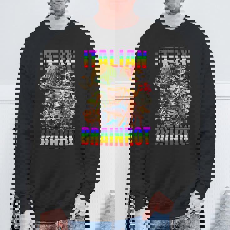 Italian Brainrot All Characters レインボー フラッグ プライド スウェットシャツ 高齢者への贈り物