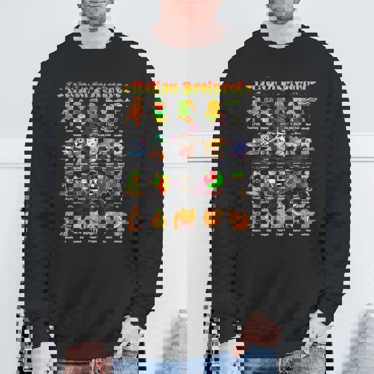 Italian Brainrot 面白いイタリアンブレインロットミームキャラクター スウェットシャツ 高齢者への贈り物