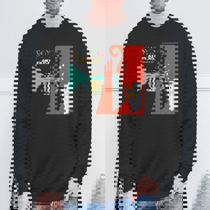 Jazz Music Player スイング バンド レトロ ヴィンテージ 70年代 スウェットシャツ 高齢者への贈り物