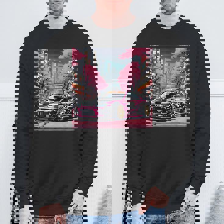 Jdm レトロ 和 ドリフト 車 東京 スカイライン 桜 スウェットシャツ 高齢者への贈り物