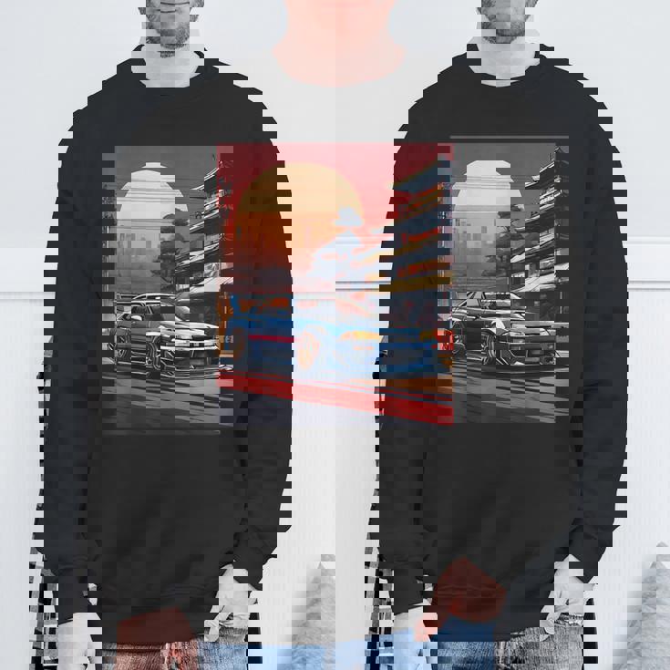 Jdm レトロ 日本自動車 レースカー 東京 スカイライン サンセット スウェットシャツ 高齢者への贈り物