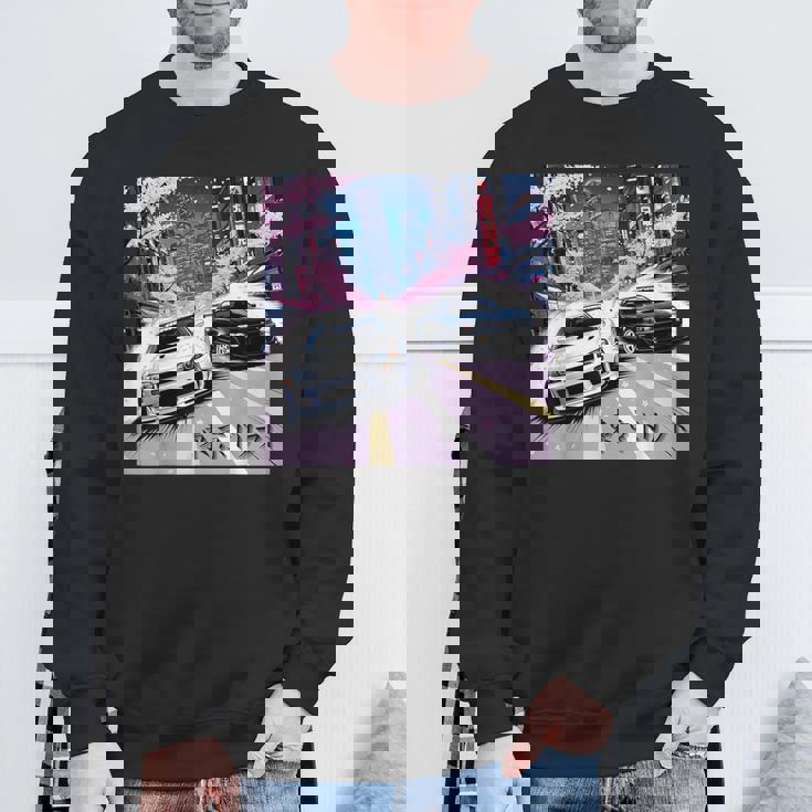 Jdm レースカーズ 東京ストリート ドリフト アニメ風 桜 スウェットシャツ 高齢者への贈り物