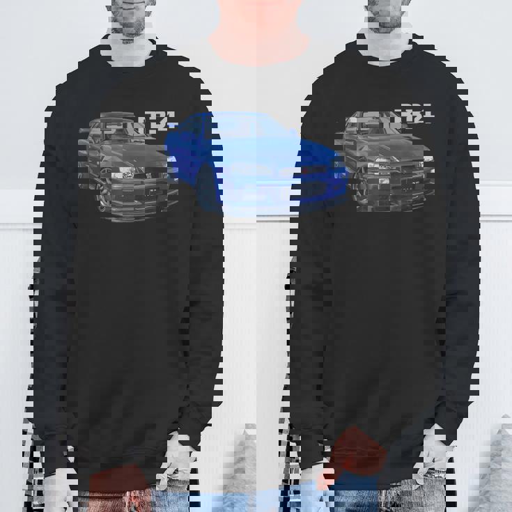 Jdm 車 R34 ベイサイド ブルー-Spec Ii スウェットシャツ 高齢者への贈り物