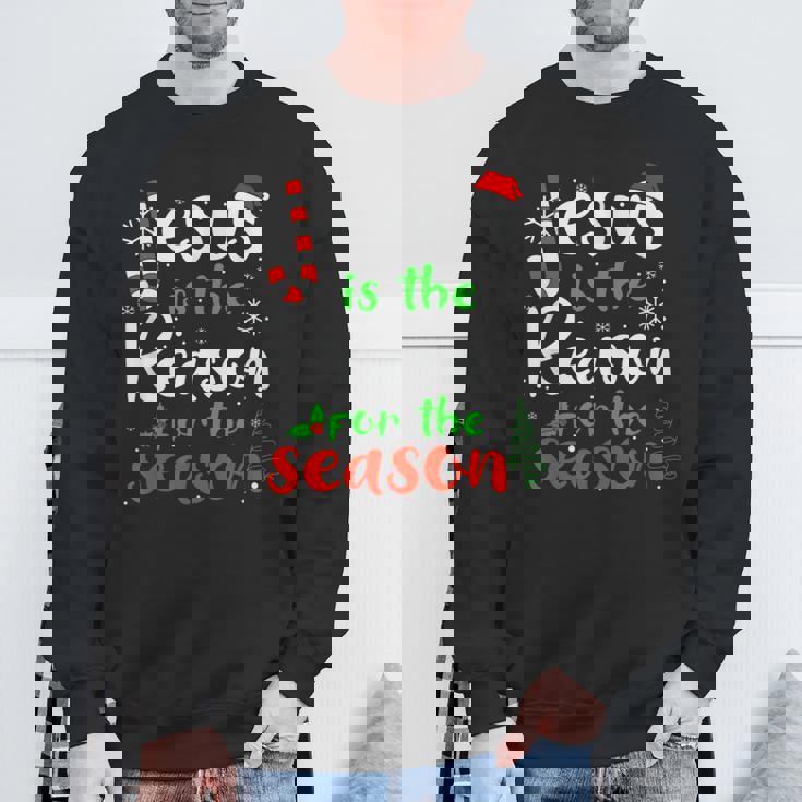 Jesus Is The Reason For Theeason クリスマス 神の信仰 スウェットシャツ 高齢者への贈り物