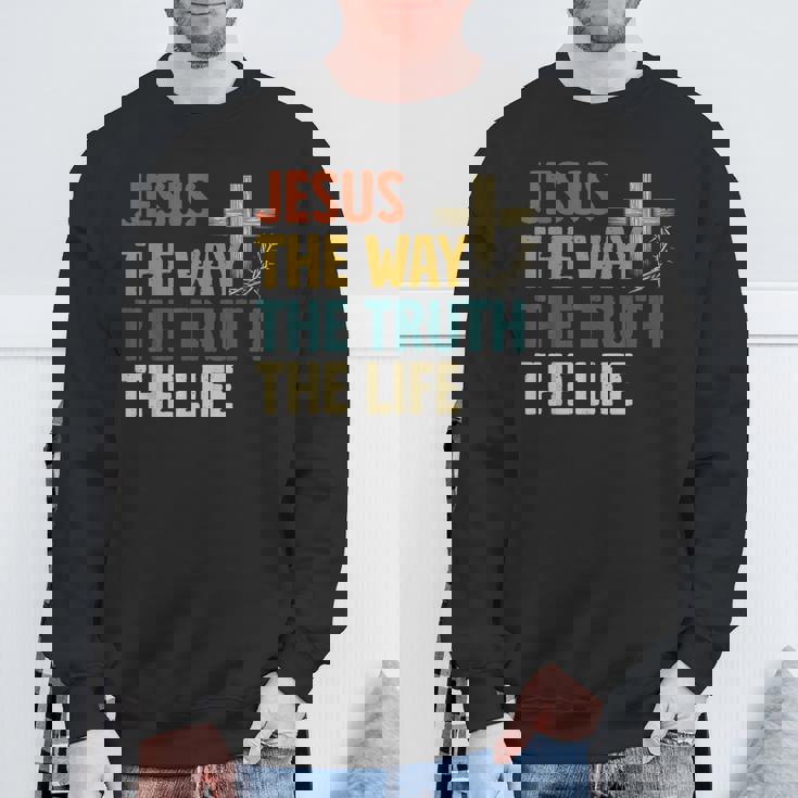 Jesus The Way The Truth The Life クリスチャン 信者 キリスト スウェットシャツ 高齢者への贈り物