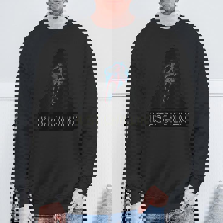 Just Chillin ゴーストフェイス スウェットシャツ 高齢者への贈り物