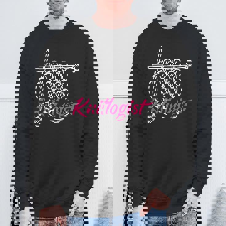 Knitlogist おもしろ編み物 スウェットシャツ 高齢者への贈り物