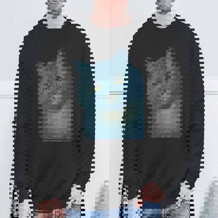 L Wain作 青い猫 スウェットシャツ 高齢者への贈り物