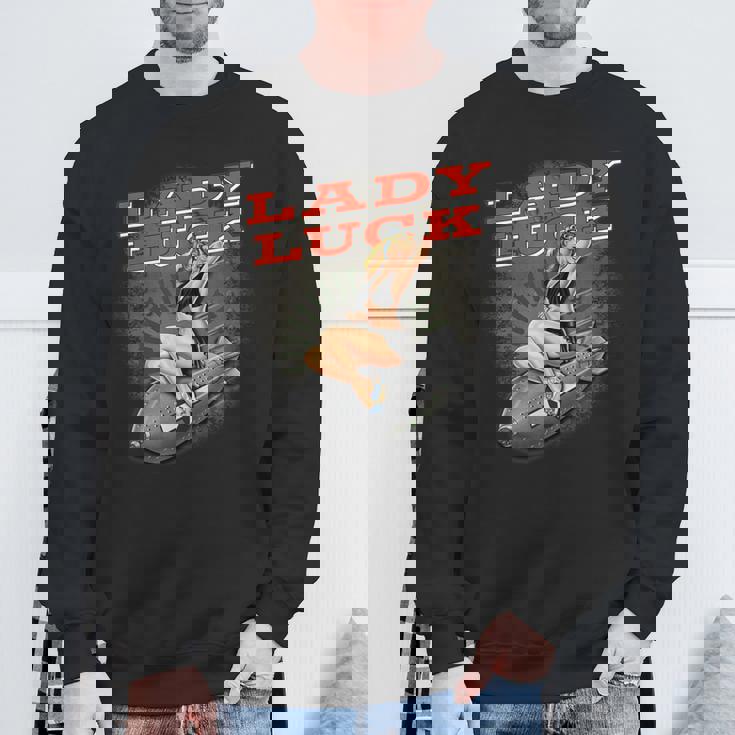 Lady Luckuper Nice Bomber ノーズアートtシャツ スウェットシャツ 高齢者への贈り物