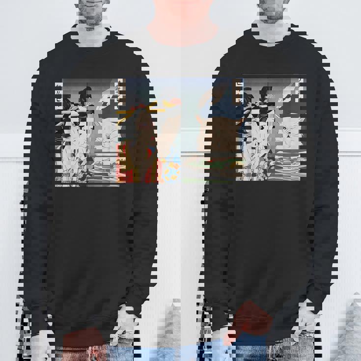 Lady Yelling At Cat Meme スウェットシャツ 高齢者への贈り物