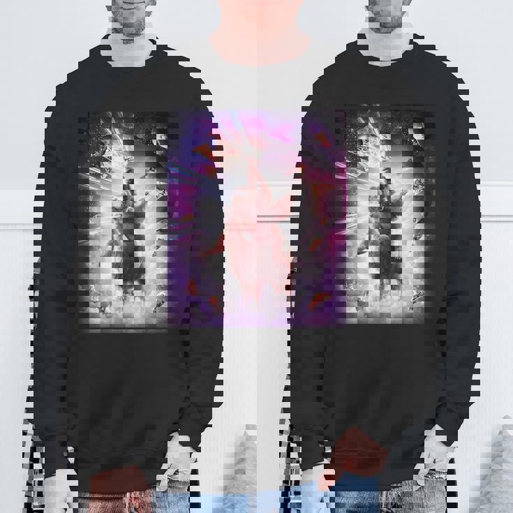 Laser Eyespace Cat ナマケモノ ラマ レインボー スウェットシャツ 高齢者への贈り物