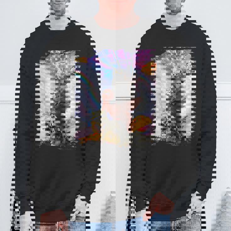 Laser Eyespace モルモット 猫 ナマケモノ 恐竜 スウェットシャツ 高齢者への贈り物