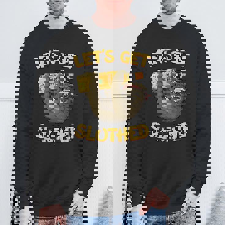 Let's Getlothed テキーラ-面白い飲酒ナマケモノ スウェットシャツ 高齢者への贈り物