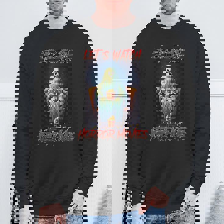 Let's Watch ホラー映画 おもしろハロウィンホラー映画 スウェットシャツ 高齢者への贈り物