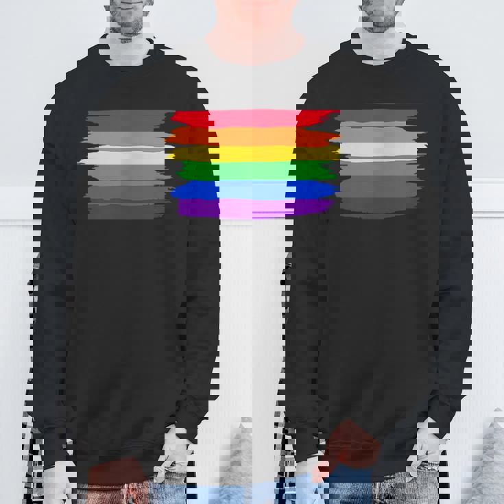 Lgbt ハートにレインボーフラッグ スウェットシャツ 高齢者への贈り物