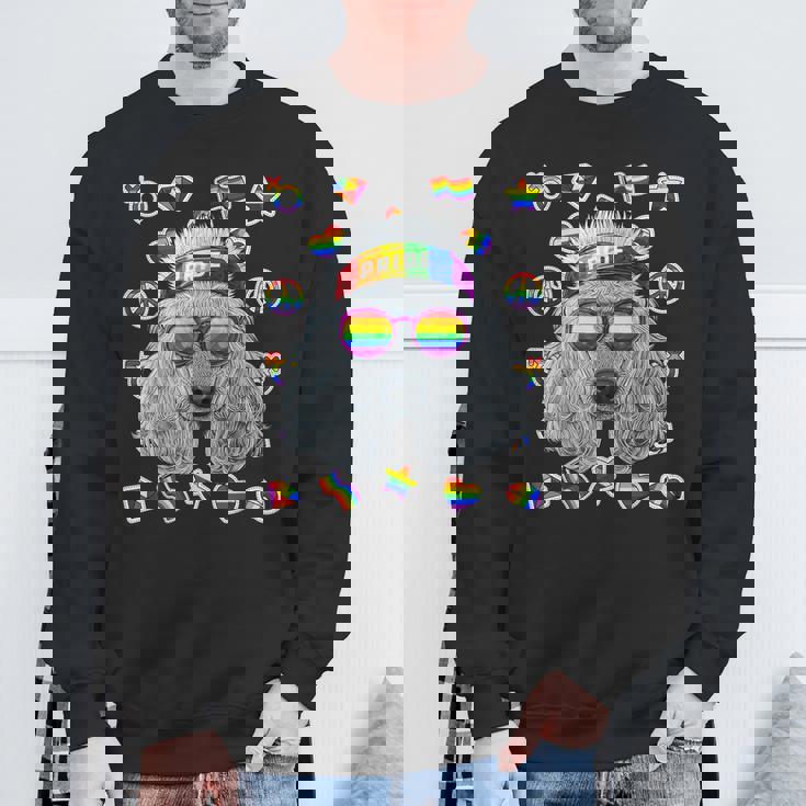 Lgbt プードル ゲイプライド 月 犬 レインボー レズビアン スウェットシャツ 高齢者への贈り物