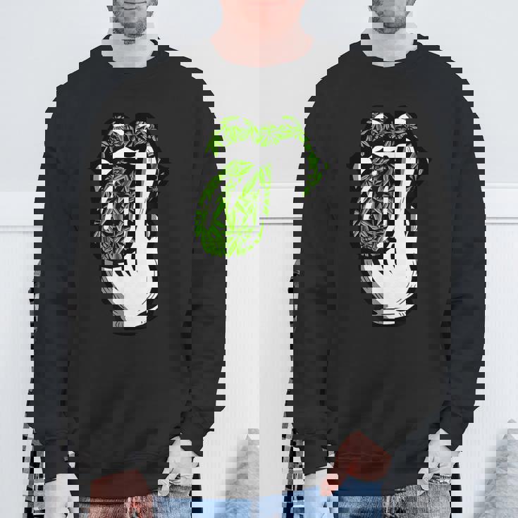 Lickmoke ウィードリーフパターン マリファナ420 大麻ポットギフト スウェットシャツ 高齢者への贈り物