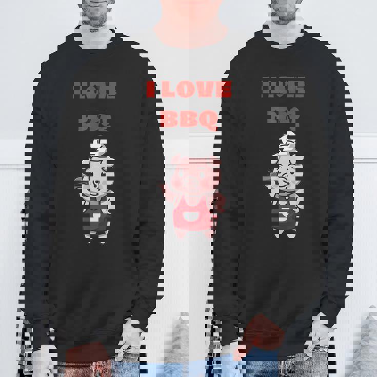 I Love Bbq グリル & スモーカー スウェットシャツ 高齢者への贈り物