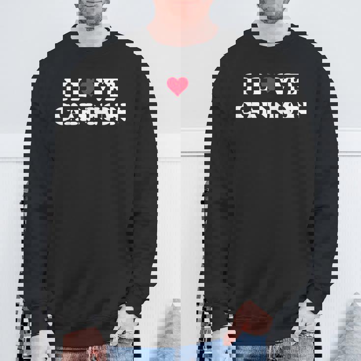 I Love Cannon マッチング ガールフレンド&ボーイフレンド キャノン名 スウェットシャツ 高齢者への贈り物