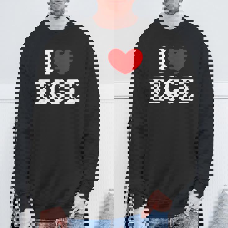 I Love Ege 私は愛する Ege スウェットシャツ 高齢者への贈り物