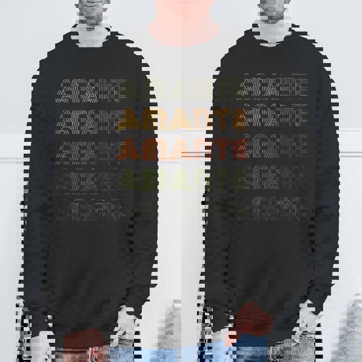 Love Heart Amante グランジ ビンテージスタイル ブラック アマンテ スウェットシャツ 高齢者への贈り物