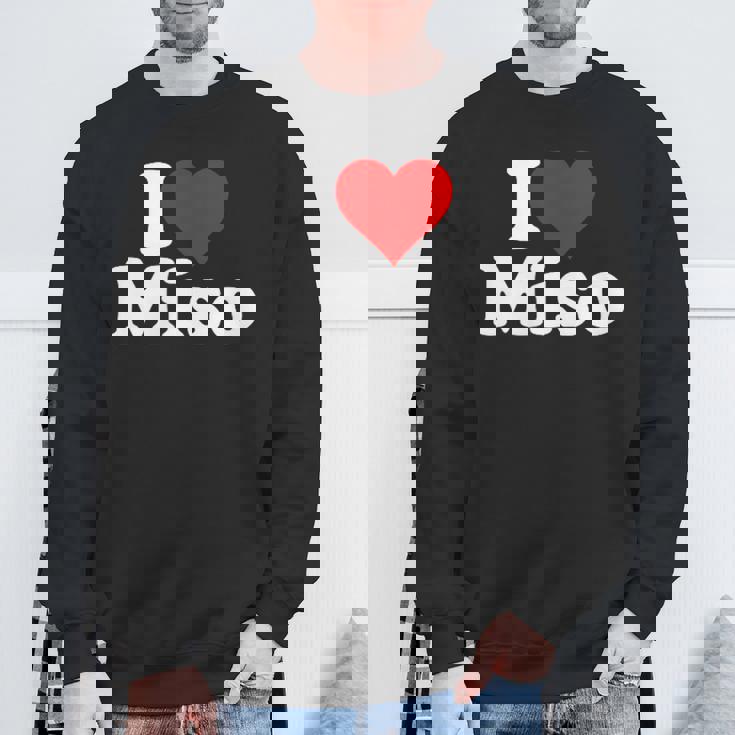 I Love Heart Miso 発酵大豆ペースト ミソスープ スウェットシャツ 高齢者への贈り物