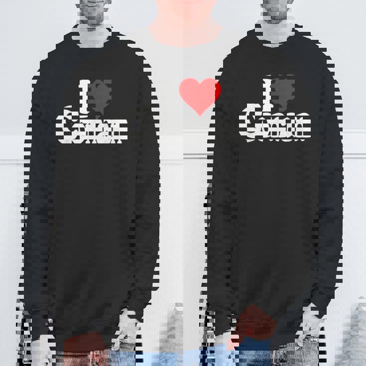 I Love Heart コナン ネームtシャツ スウェットシャツ 高齢者への贈り物