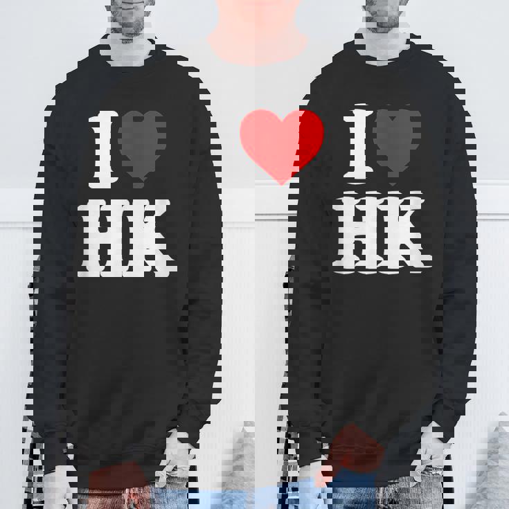 I Love Hk Heart Hong Kong スウェットシャツ 高齢者への贈り物