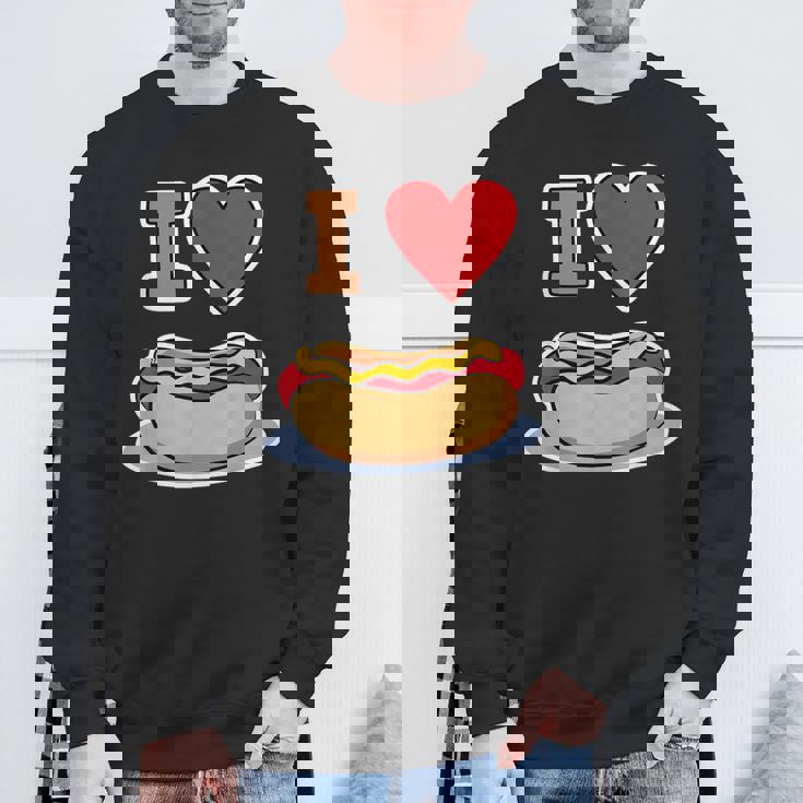 I Love Hot Dog 私はホットドッグを愛している ホットドッグ スウェットシャツ 高齢者への贈り物