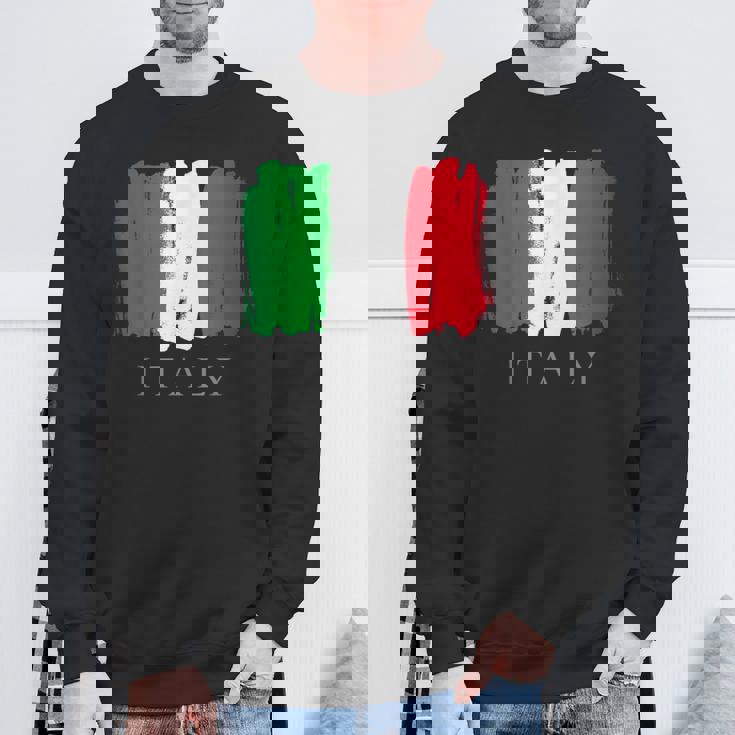 I Love Italy 、クールでキュートなイタリア国旗グラフィックデザイン スウェットシャツ 高齢者への贈り物