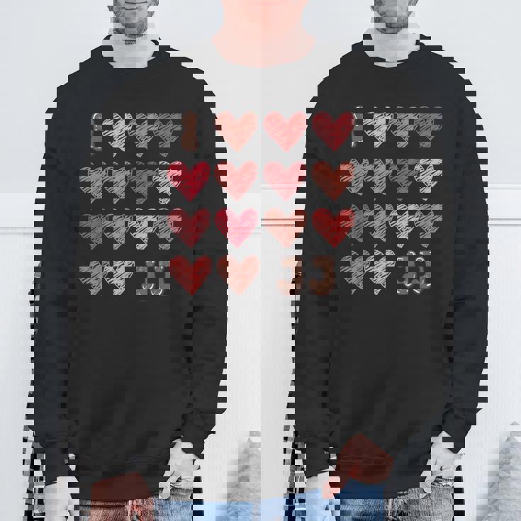 I Love Jj シャツ ハート グルービー パーソナライズ Jj スウェットシャツ 高齢者への贈り物