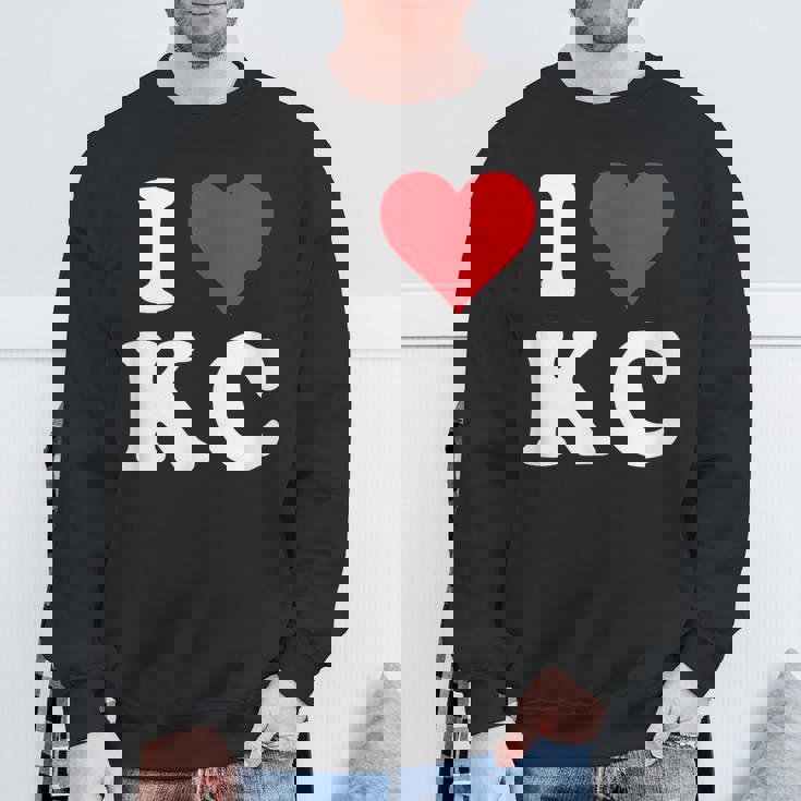 I Love Kc Initials I Heart KC First Last Name K C スウェットシャツ 高齢者への贈り物