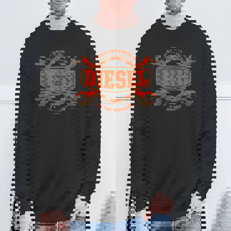 I Love Themell Of Diesel 車 メカニックオートサービスマン スウェットシャツ 高齢者への贈り物
