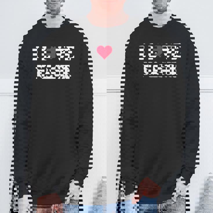 I Love Nasir マッチング ガールフレンド&ボーイフレンド ナシル名 スウェットシャツ 高齢者への贈り物