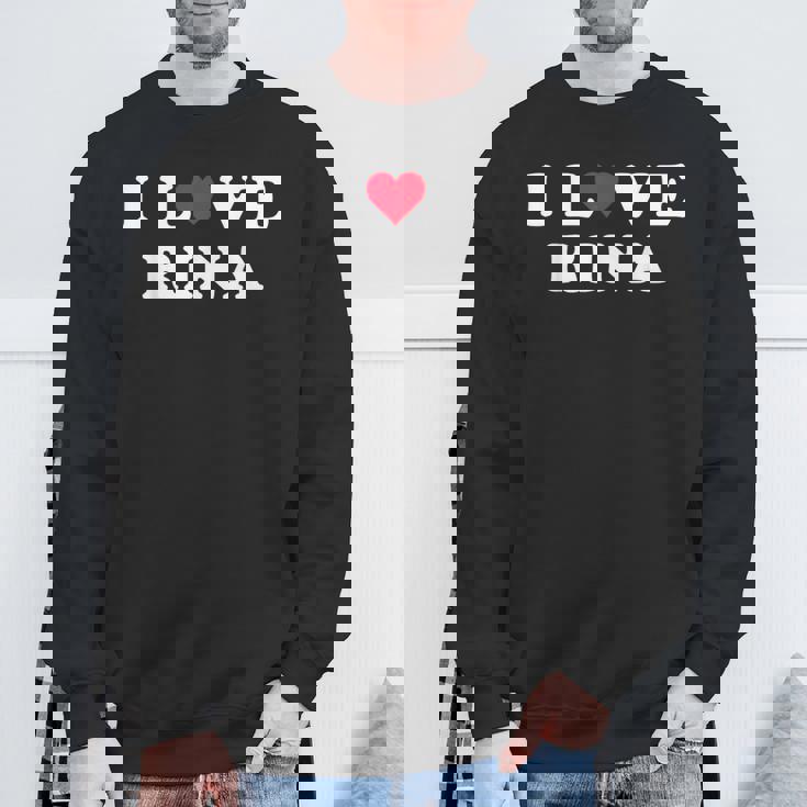 I Love Rina マッチング ガールフレンド&ボーイフレンド リナの名前 スウェットシャツ 高齢者への贈り物