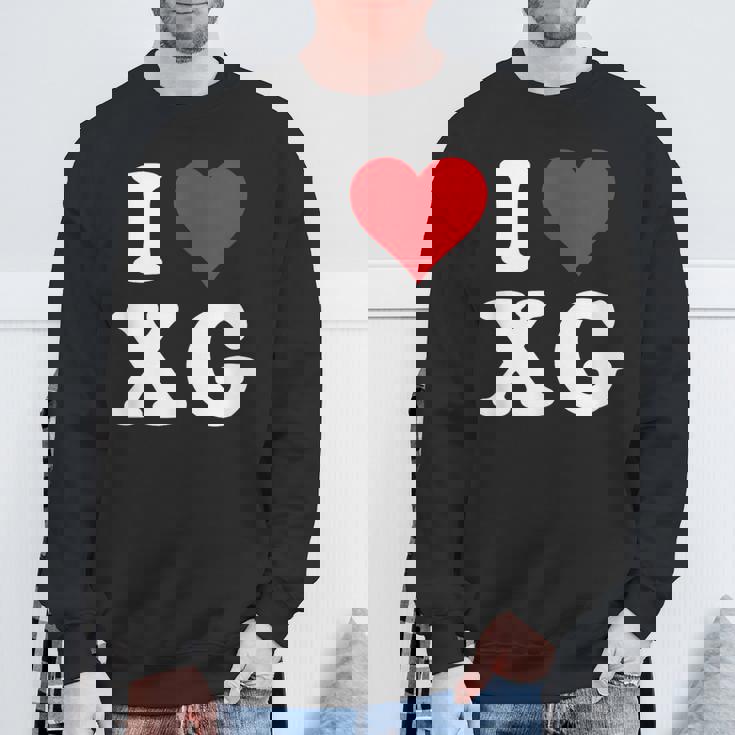 I Love Xg Initials I Heart XG First Last Name X G スウェットシャツ 高齢者への贈り物