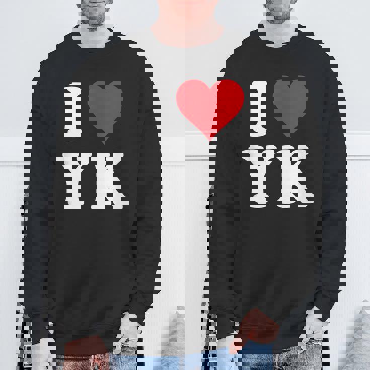 I Love Yk Initials I Heart YK First Last Name Y K スウェットシャツ 高齢者への贈り物