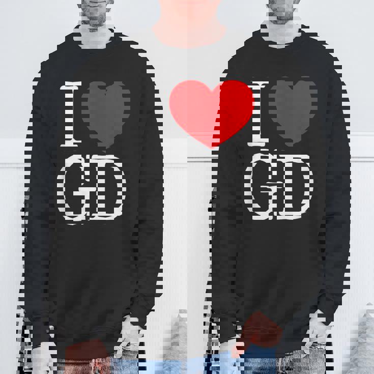I Love ハート Gd スウェットシャツ 高齢者への贈り物