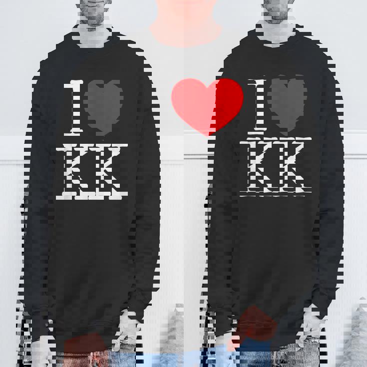 I Love ハート Kk スウェットシャツ 高齢者への贈り物