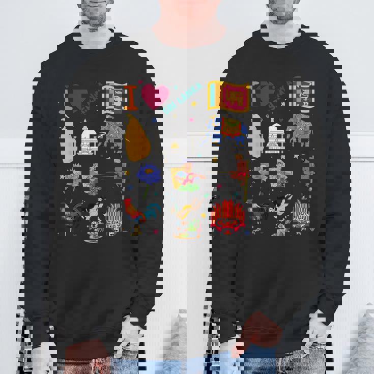 I Loveri Lanka 手描きのスリランカのランドマーク、旗、地図 スウェットシャツ 高齢者への贈り物