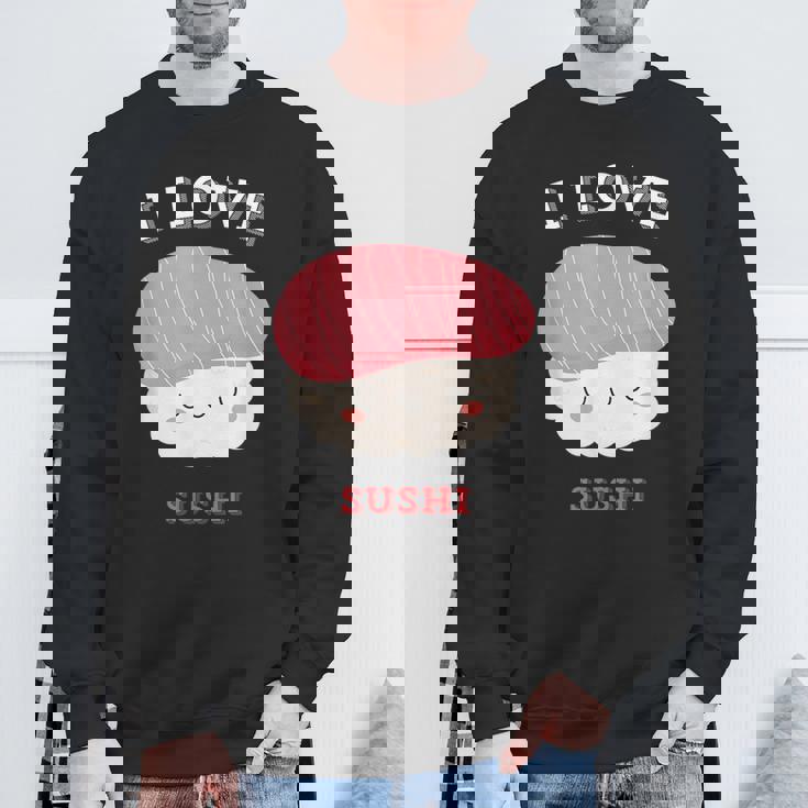 I Loveushi I Loveushi Japan Food 巻にぎり魚 スウェットシャツ 高齢者への贈り物